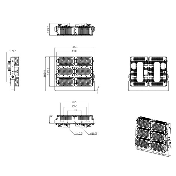 ที่มีคุณภาพสูง 420W ไฟ LED ทางทะเล-LX-FL06 