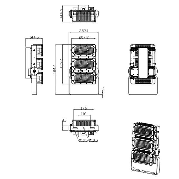 โคมไฟทะเล LED ขนาด 240 วัตต์คุณภาพสูง - LX-FL03 